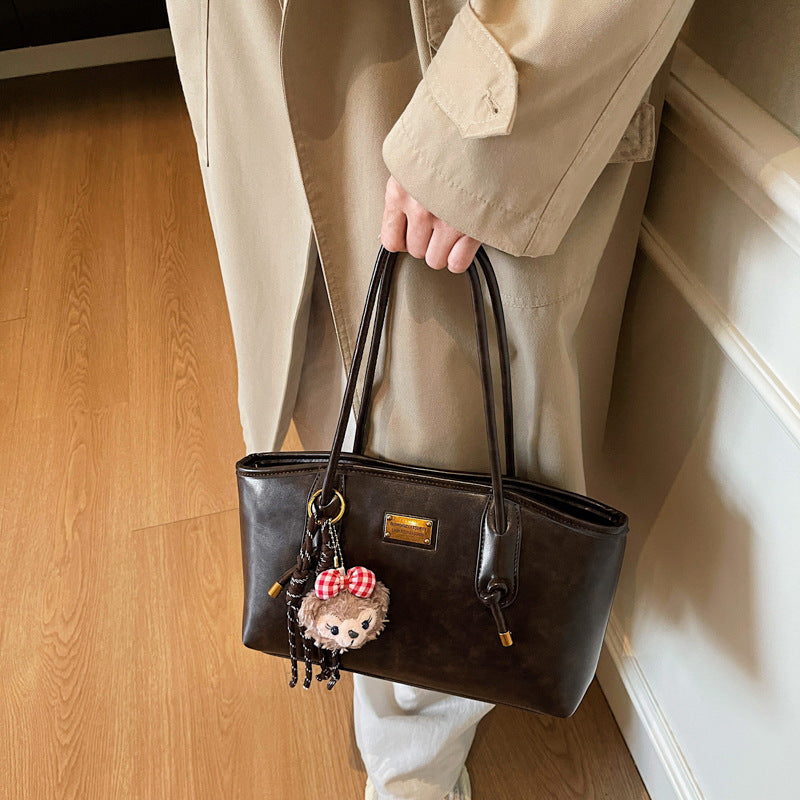 1Elegant Structured Leather Tote Miroken