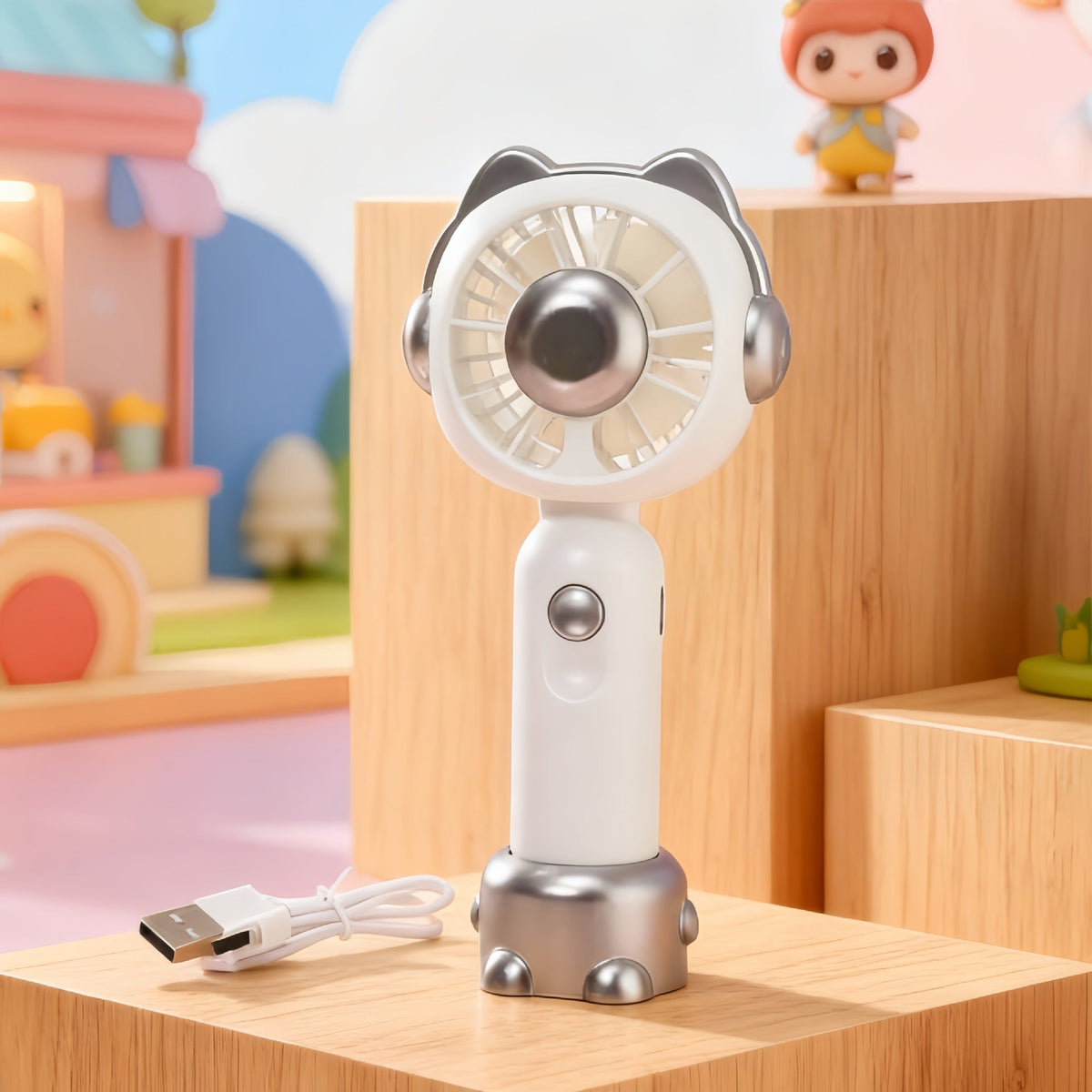 1Portable USB Hand Fan with Playful Bear Design Miroken