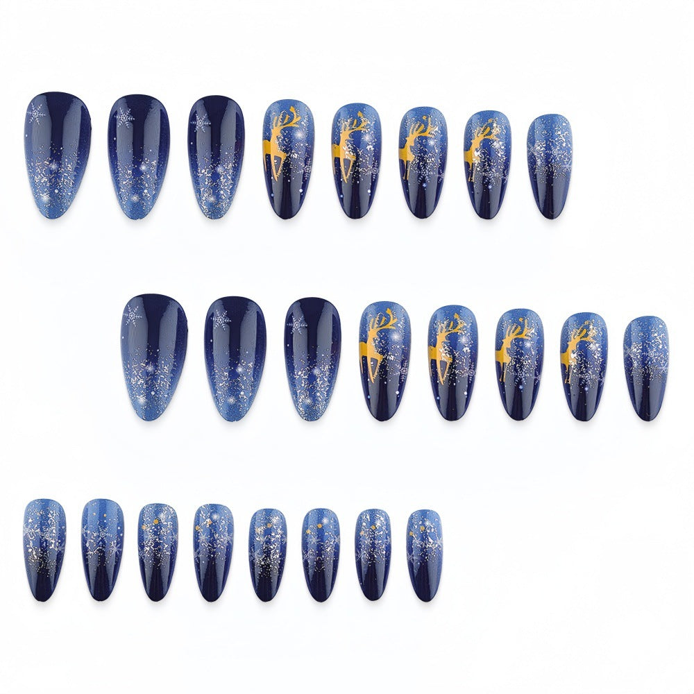 1Artificial Nails in Elegant Winter Design with Sparkling Accents Miroken