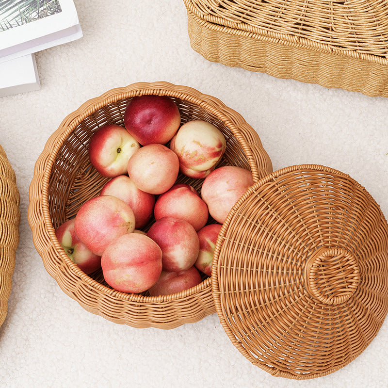 1Woven Storage Container with Lid Miroken