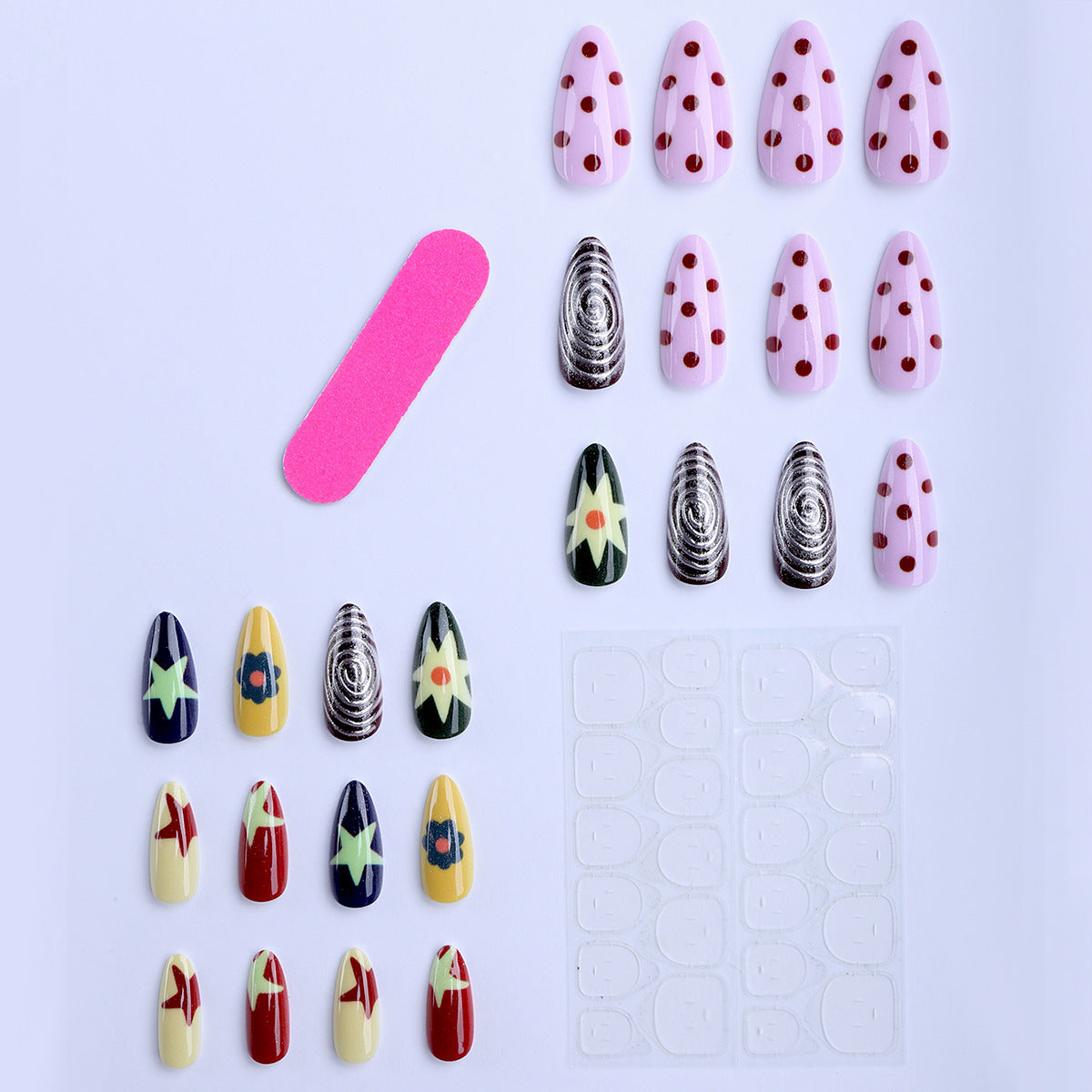 1Creative and Colorful Pattern Artificial Nails Miroken