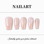 1Butterfly-Embellished Glossy Press-On Nail Set Miroken