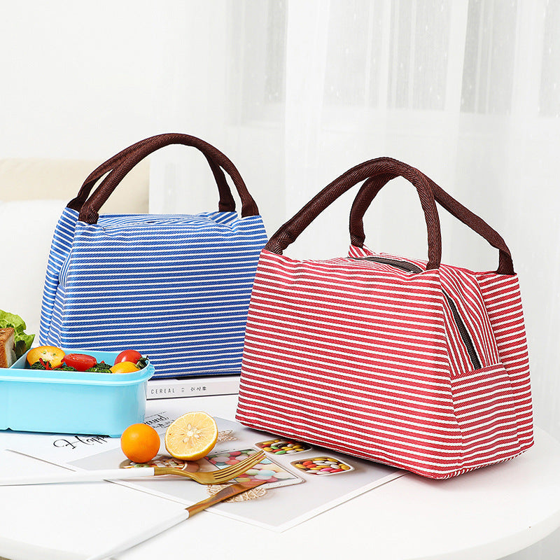 1Insulated lunch bag with elegant striped pattern Miroken