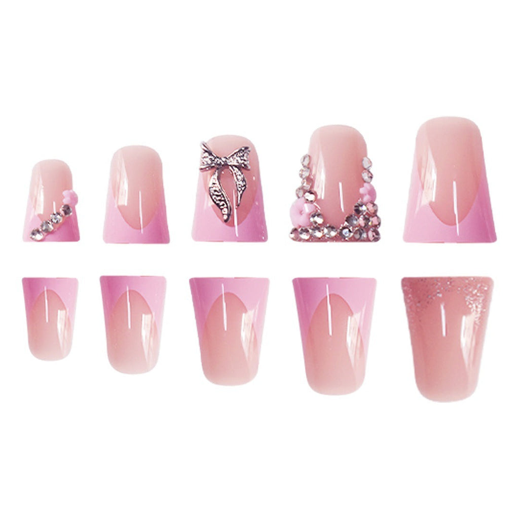 1Floral Rhinestone Press-On Nail Enhancements Miroken