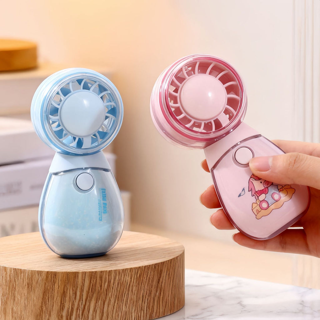 1Ladies portable hand fan with misting air function and cute animal design Miroken