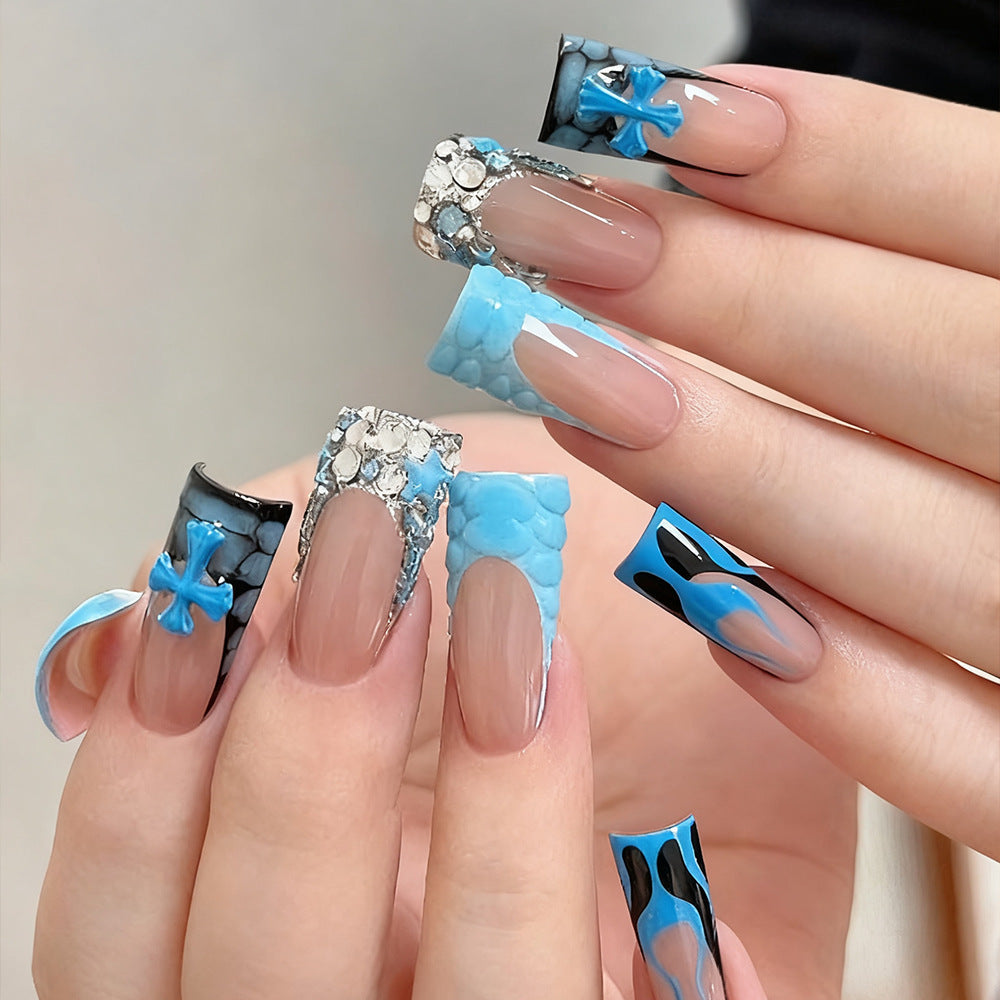 1Artificial nails with floral 3D applications Miroken