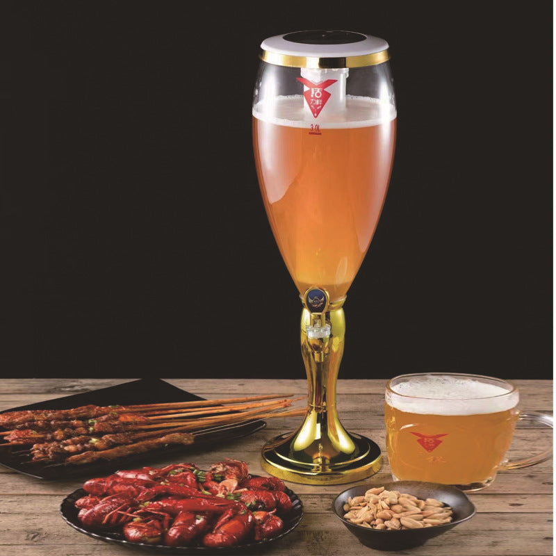 1Large Capacity Self-Service Beverage Dispenser with Chrome Stand and Tap Miroken
