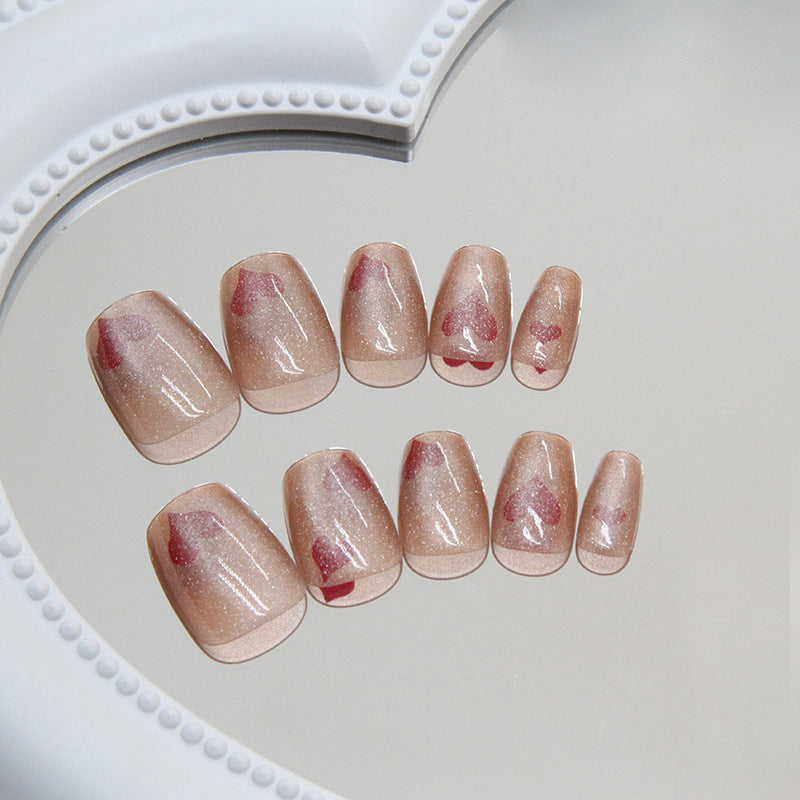 1Heart-Themed Press-On Nail Design Miroken
