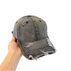 1Women's Distressed Denim Baseball Cap Miroken 1784084111