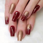 1Nail set with elegant glitter design Miroken