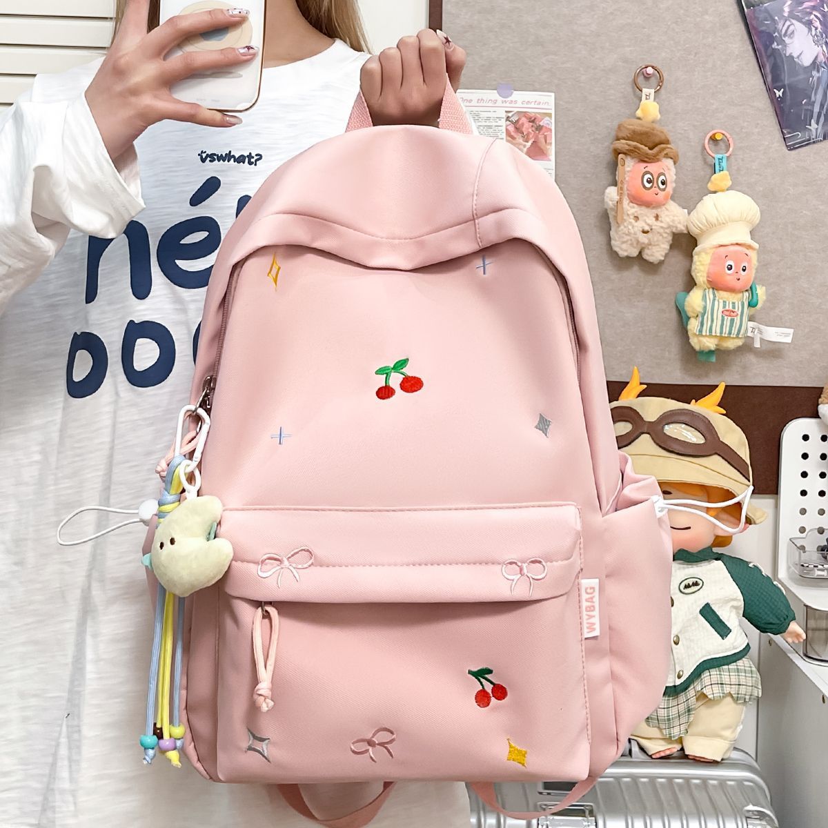 1Playful backpack with embroidery Miroken