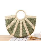 1Elegant Straw Bag with Stiff Handle Miroken