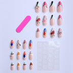 1Artificial nails with creative design and sparkling accents Miroken