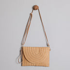 1Handbag Made of High-Quality Woven Straw with Elegant Flap Closure Miroken