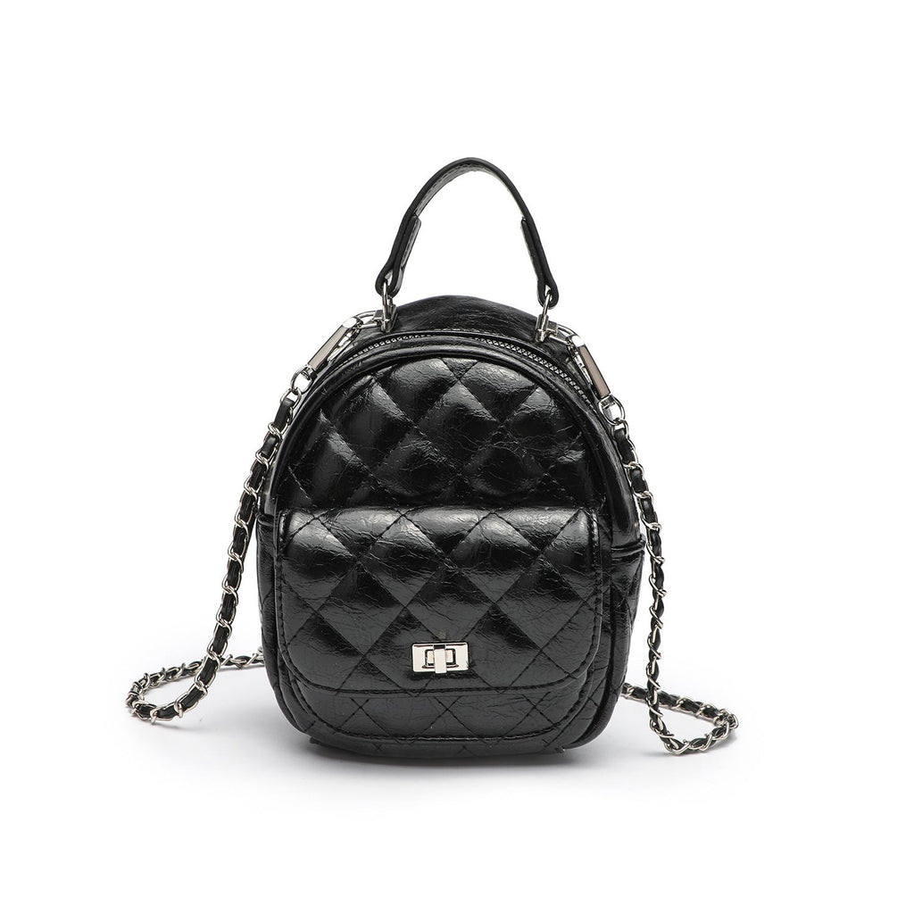 1Quilted Metallic Mini Backpack Miroken