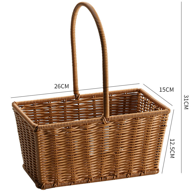 1Decorative Woven Storage Basket with Mushroom Emblem Miroken