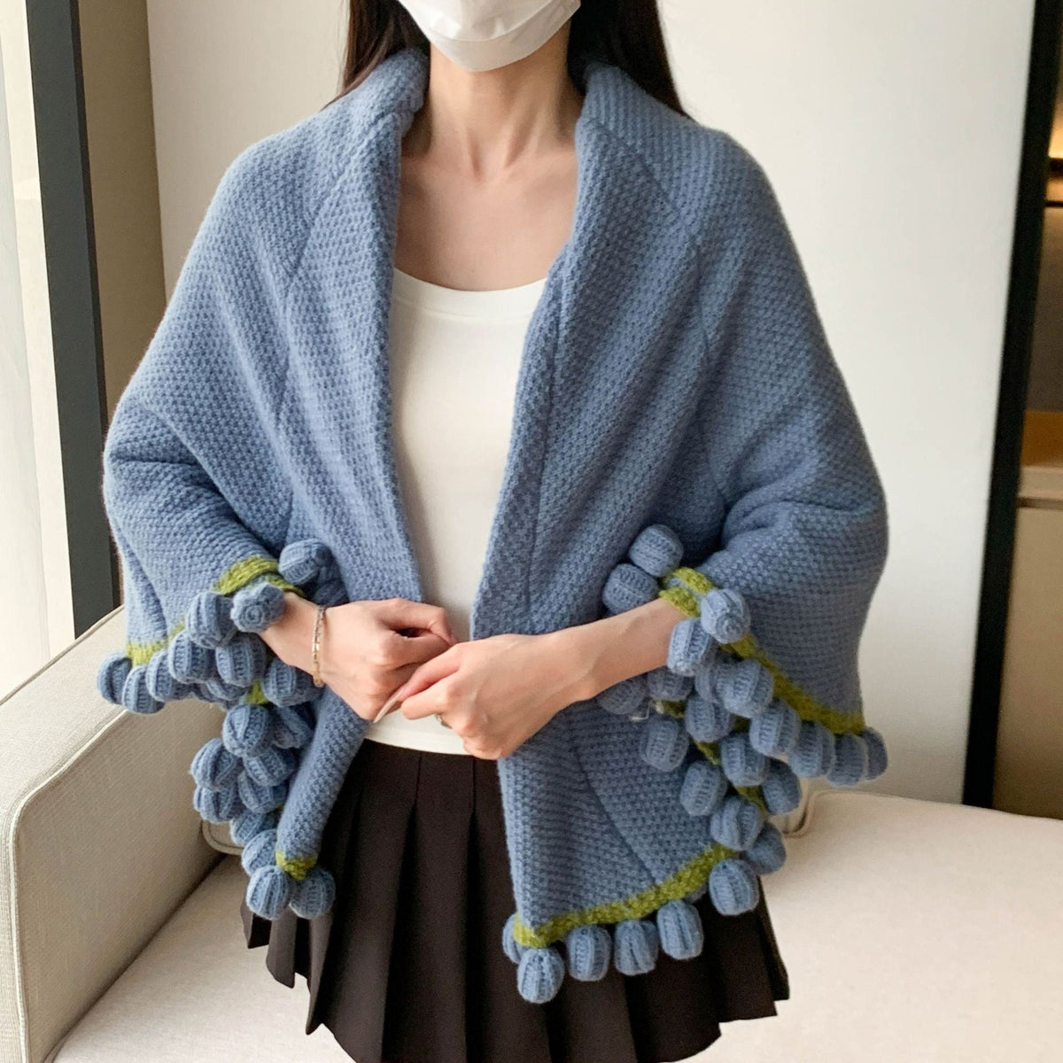 1Knitted Sweater With Floral Design Miroken