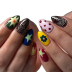 1Creative and Colorful Pattern Artificial Nails Miroken