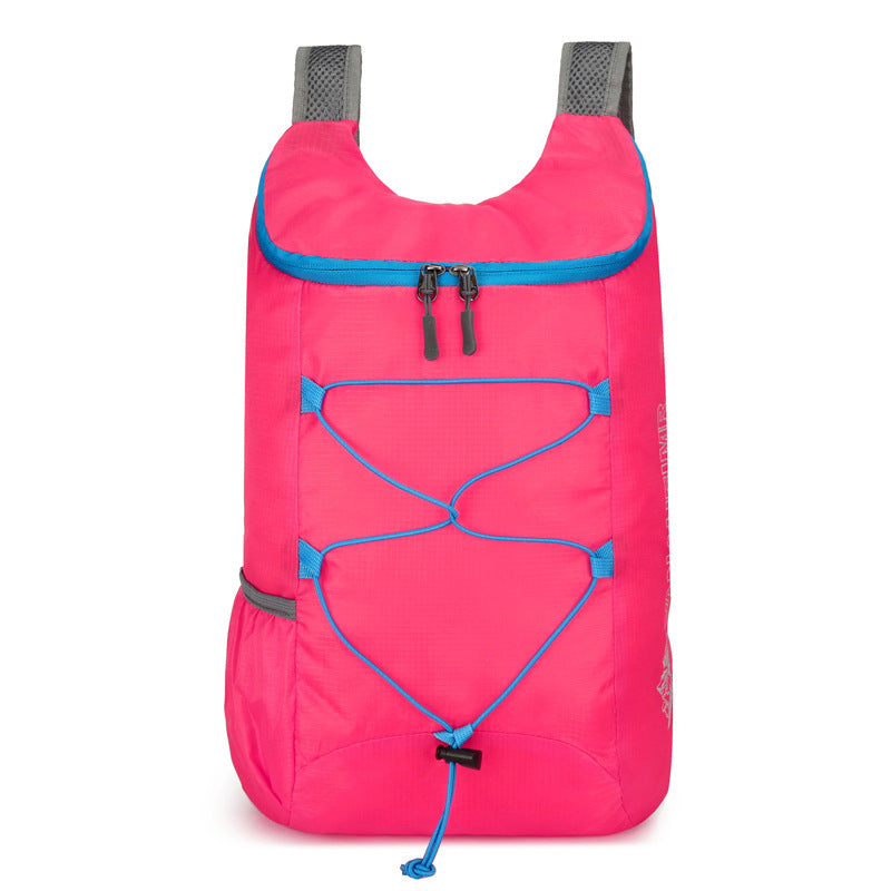 1Women’s foldable lightweight day backpack with elastic front drawstring and side mesh pockets Miroken