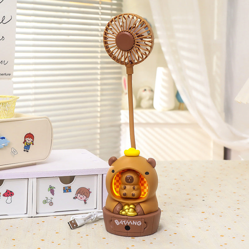 1Women's creative table fan with LED lighting Miroken