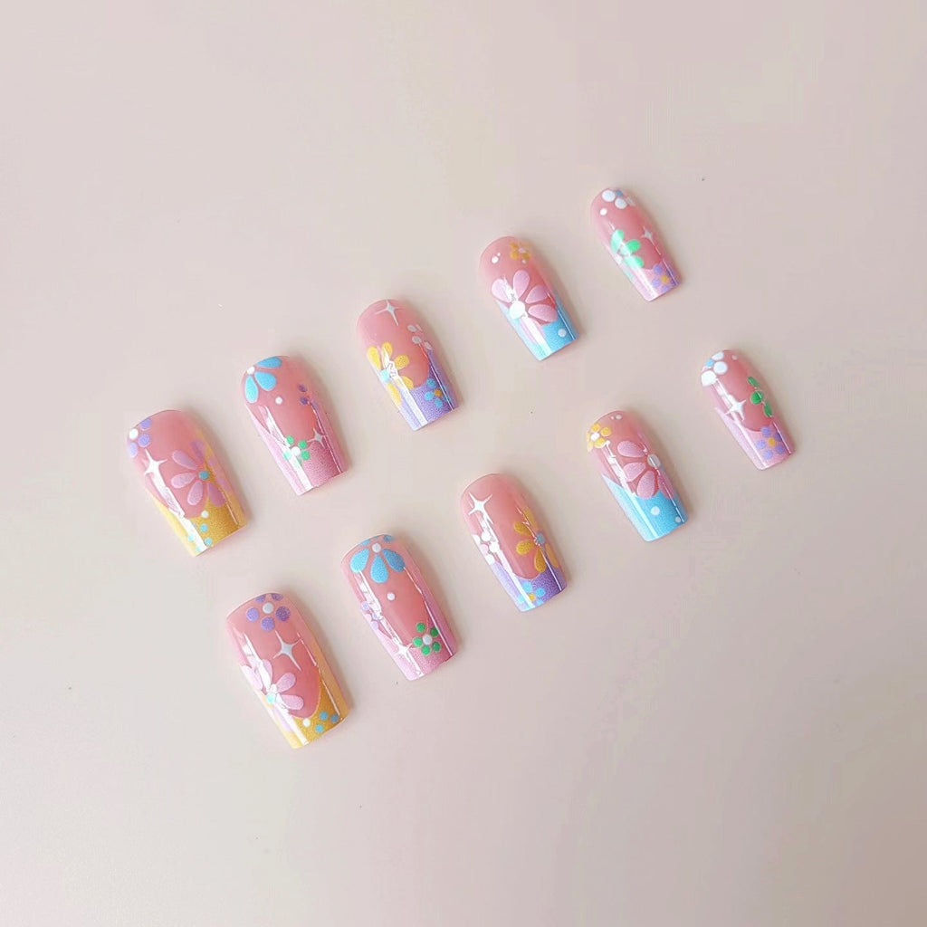 1Artificial nail tips with floral designs Miroken