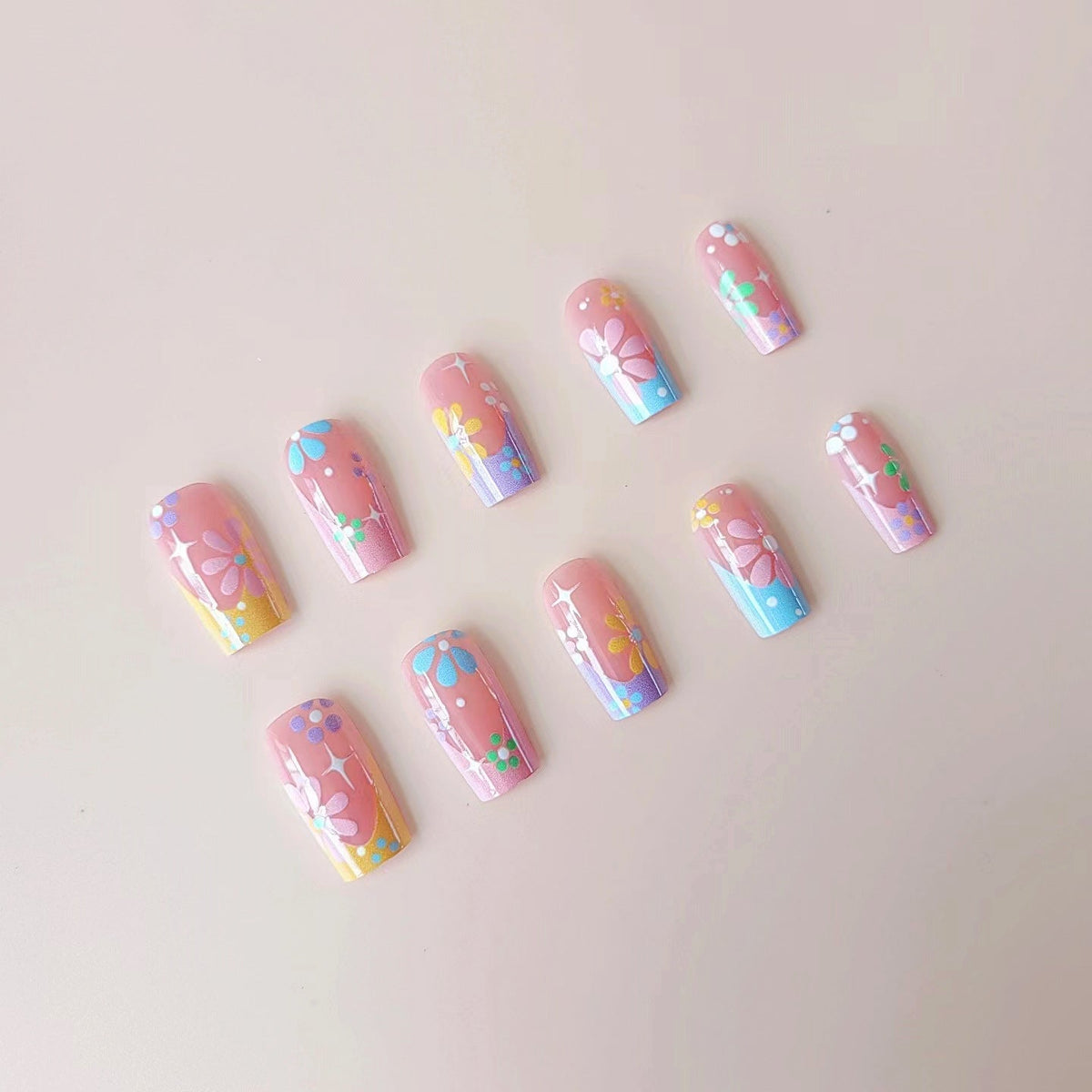 1Artificial nail tips with floral designs Miroken