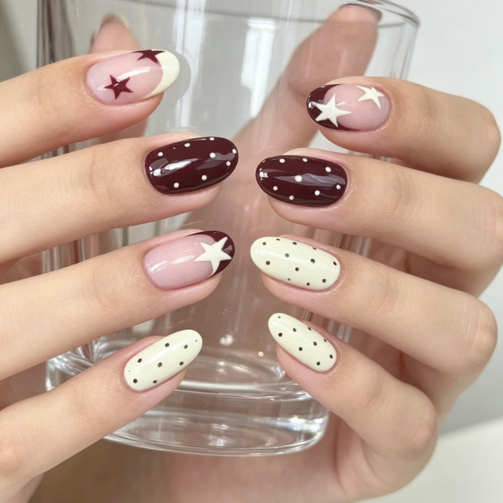 1Stylish star design artificial nails Miroken