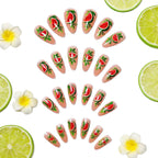 1Artificial nails with cheerful melon design Miroken