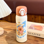 1Leak-proof stainless steel water bottle with cute capybara design Miroken