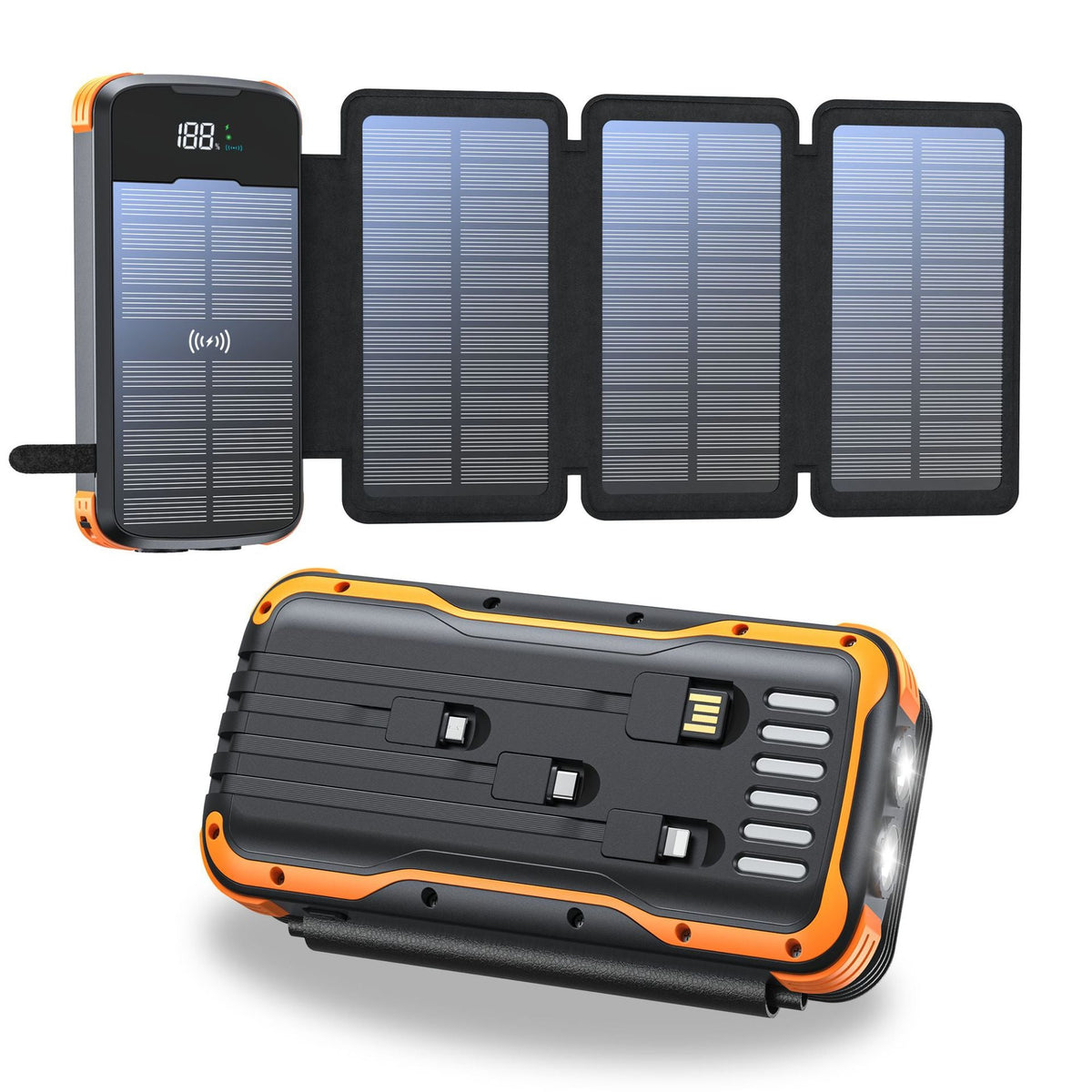 1Solar charger with power bank and LED lights Miroken