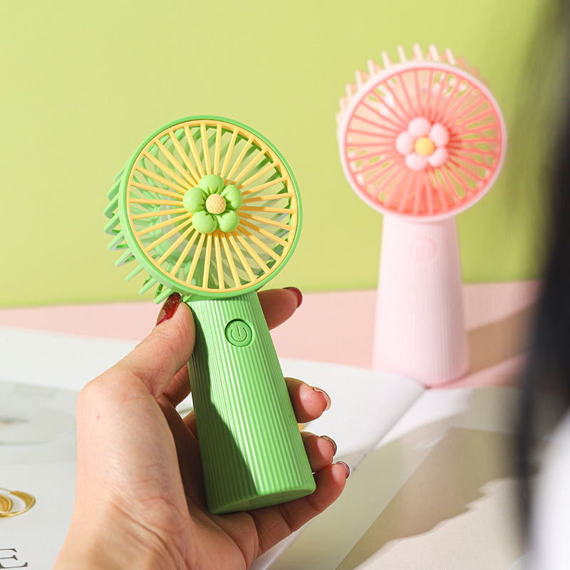 1Flower-Themed Handheld Cooling Fan Miroken