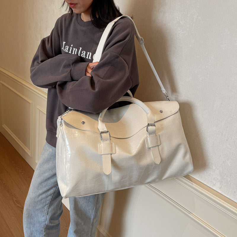 1Crocodile Texture Luxury Travel Duffle Bag Miroken