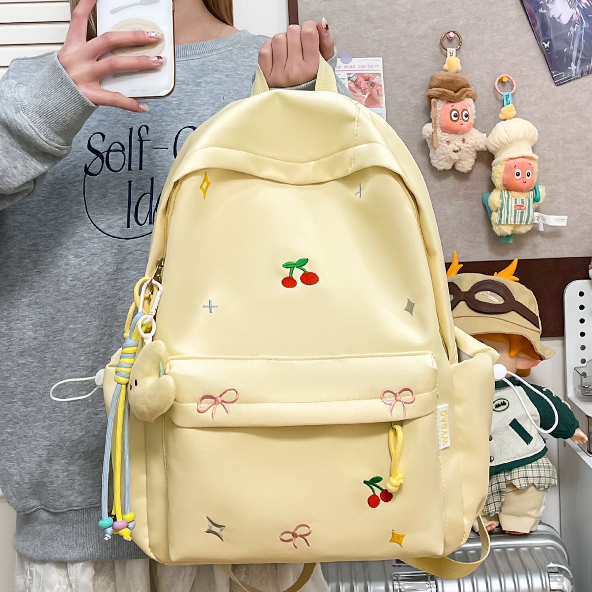 1Playful backpack with embroidery Miroken