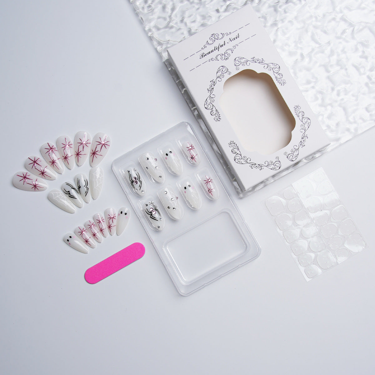 1Artistic nail set with stainless steel applications Miroken