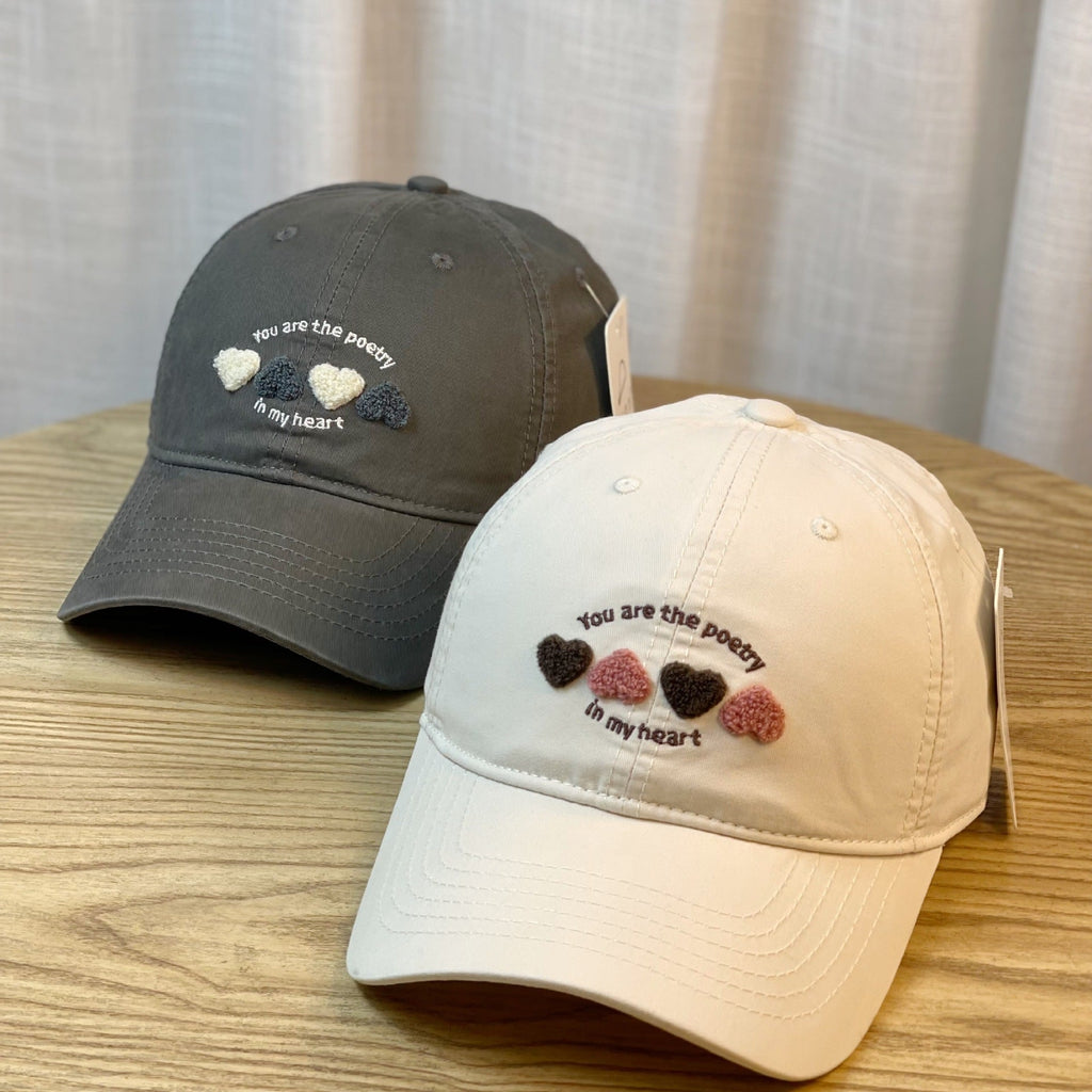 1Women's Embroidered Heart Motif Baseball Cap Miroken
