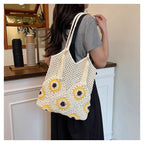 1Macrame shopping bag with sunflower pattern Miroken