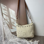 1Handcrafted shoulder bag with unique crochet pattern Miroken
