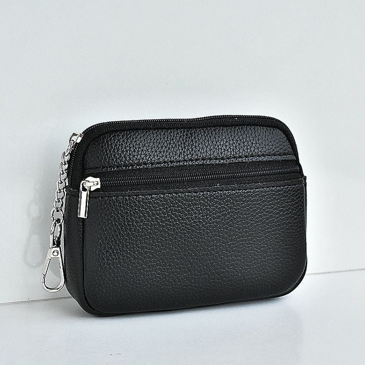1Compact Leather Zippered Card Wallet Miroken