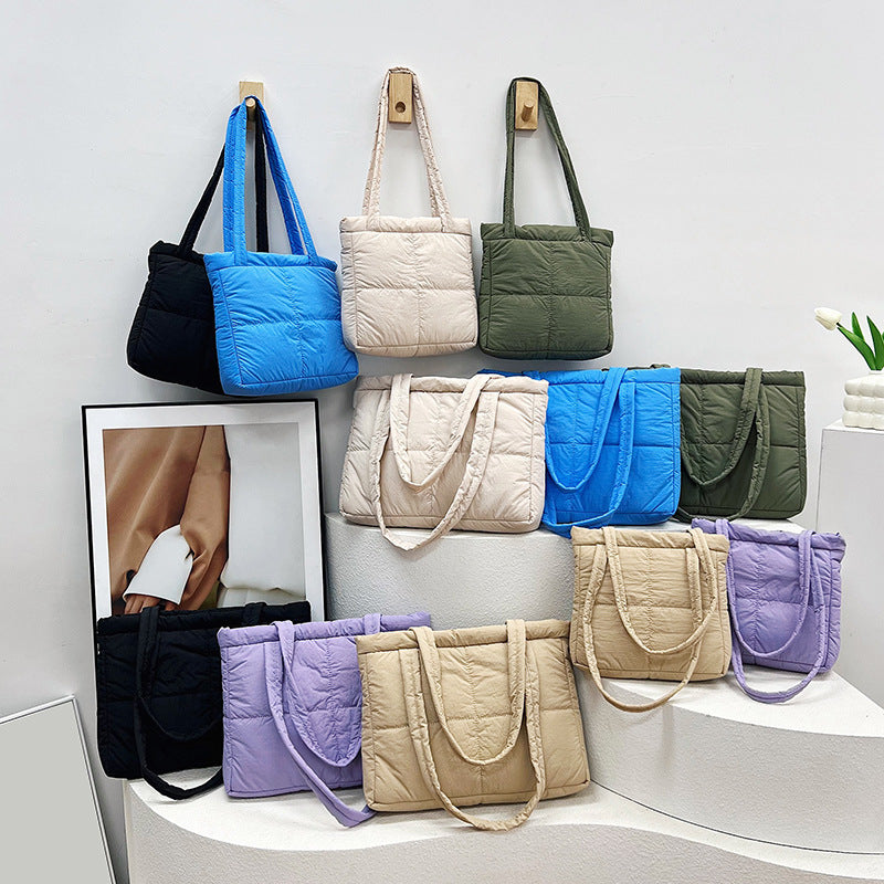 1Stylish Quilted Tote Bag Miroken