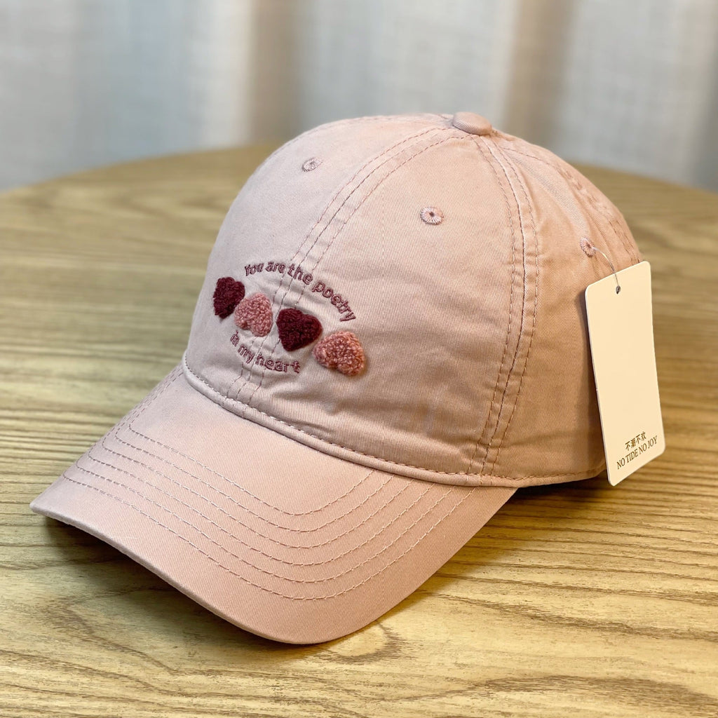 1Women's Embroidered Heart Motif Baseball Cap Miroken