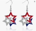 1Ladies' statement star earrings with crystal embellishment and enamel coating Miroken