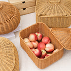1Woven Storage Container with Lid Miroken