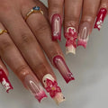 1Floral Nail Art Extensions Miroken