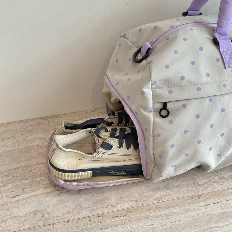 1Spacious Polka Dot Travel Duffel Miroken