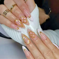 1Elegant Floral Gel Nail Art Miroken