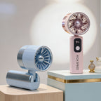 1Portable handheld fan with LED display and USB charging function Miroken