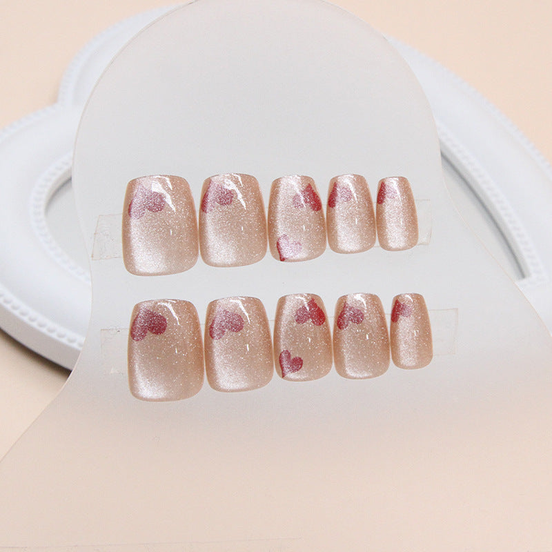 1Heart-Themed Press-On Nail Design Miroken