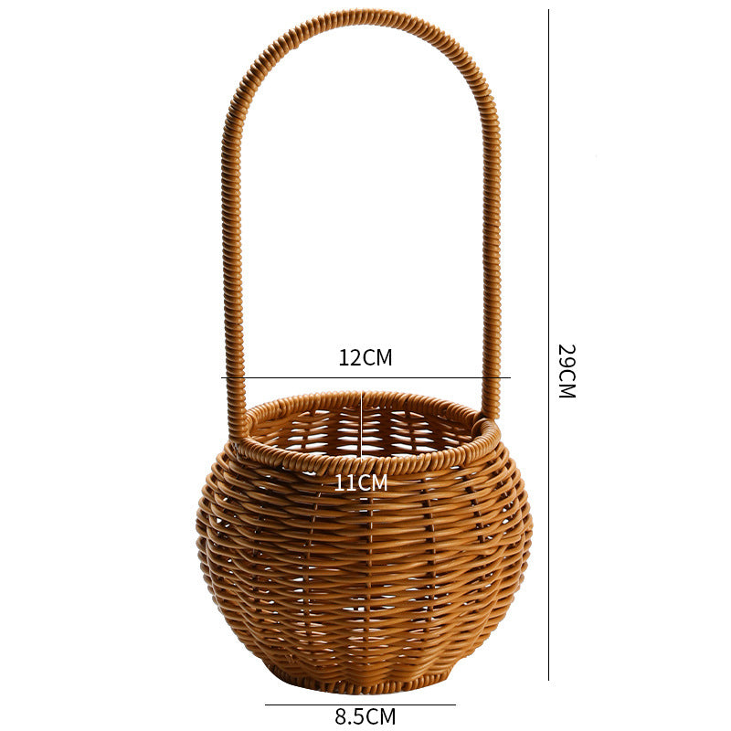 1Decorative Woven Storage Basket with Mushroom Emblem Miroken