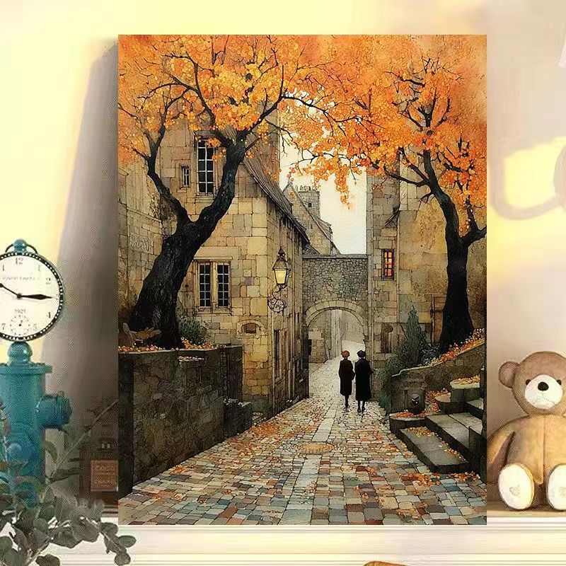 1Vintage European Landscape Canvas Art Print Miroken