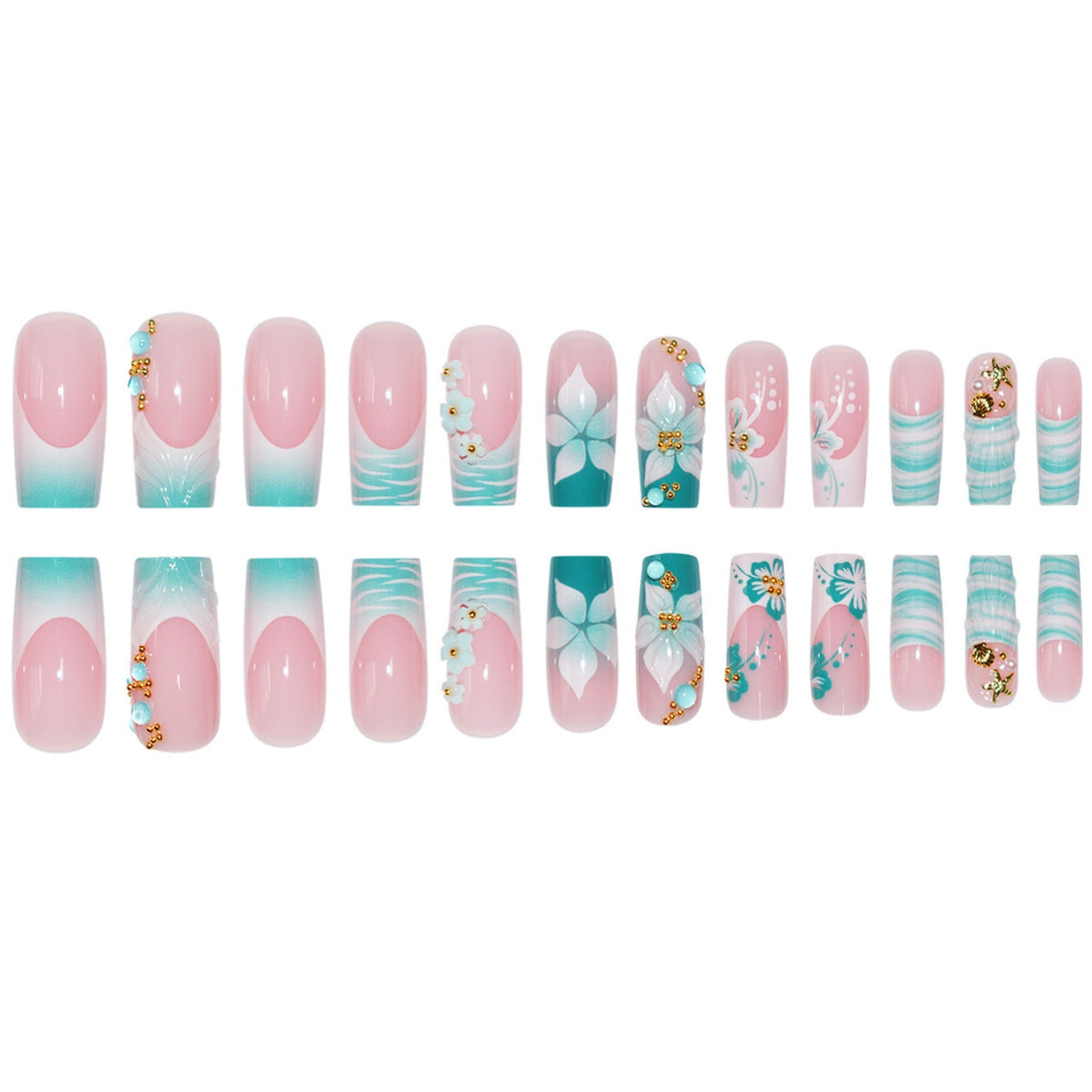 1Floral Art Press-On Nails Miroken